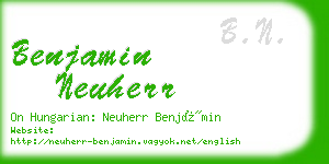 benjamin neuherr business card